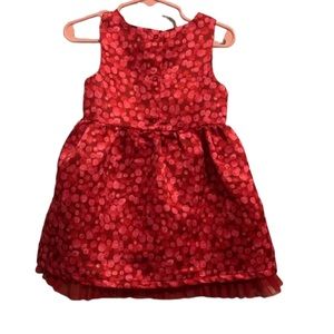 Girl’s Cat & Jack Red Hot Pink Holiday Dress with Lining w/undies 18 Mths NWT